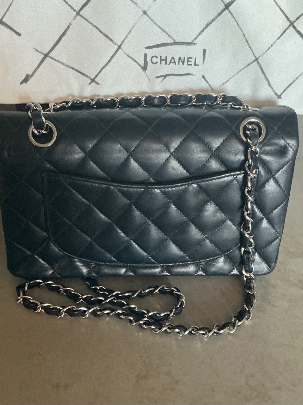 SOLD!!!CHANEL Small Black Quilted Lambskin Double Flap bag - Picture 2 of 10